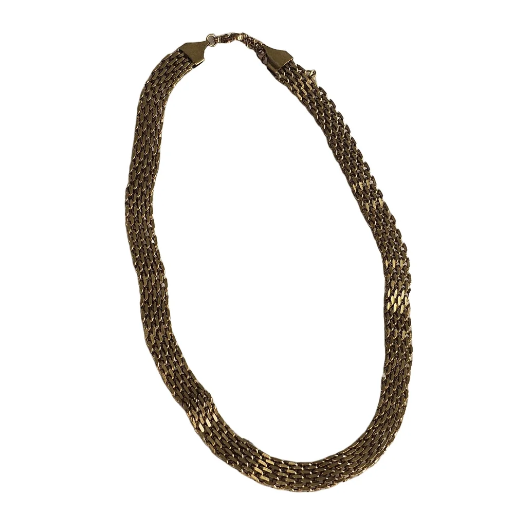 Gold 18k Filled Mesh Chain Necklace Approx 16